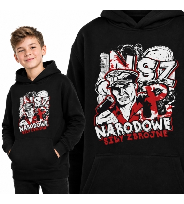 BLUZA DZIECIĘCA Z KAPTUREM PATRIOTYCZNA  NSZ